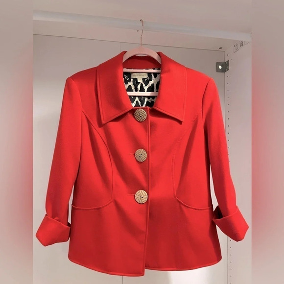 KERRY BROOKE S vintage coral red blazer - Picture 1 of 6